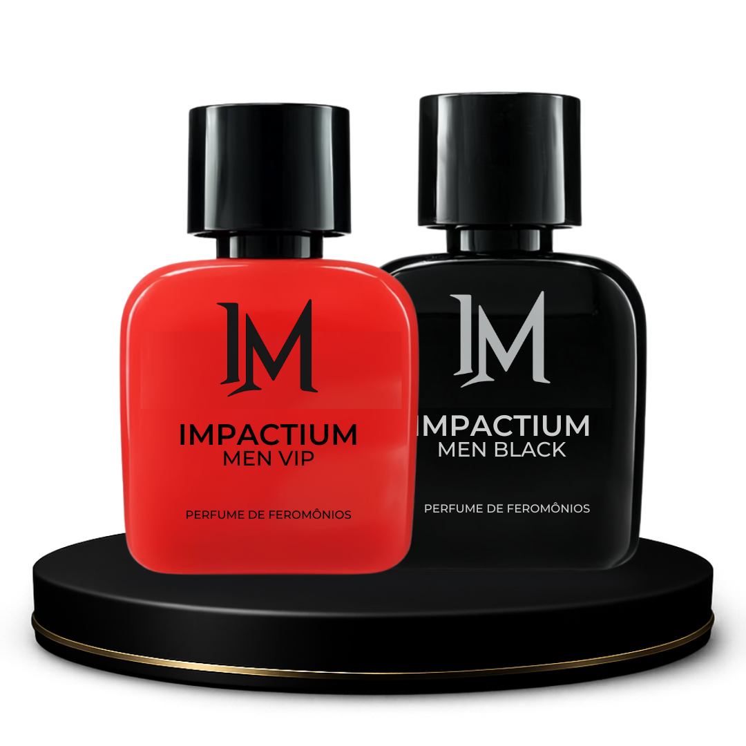 COMPRE 1 E LEVE 2 - Perfume Impactium Men Vip + Black - Perfume de Feromônios - 50ml Cada