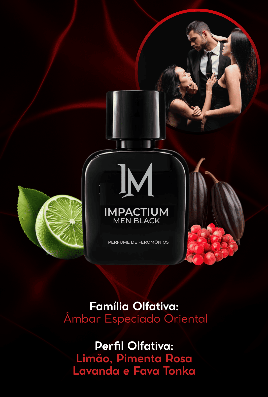 COMPRE 1 E LEVE 2 - Perfume Impactium Men Vip + Black - Perfume de Feromônios - 50ml Cada